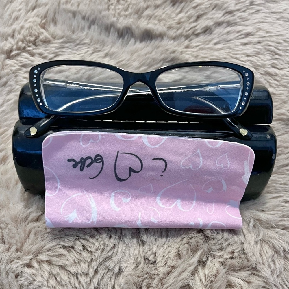 Bebe Black Rhinestone-Trim Rectangle Eyeglasses - image 3